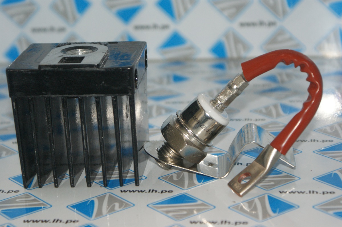 ZP100A              Diodo rectificador, ZP100A 200V-2200V 100A tipo perno con disipador térmico